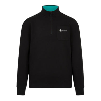2024 Mercedes Team 1/4 Zip Sweatshirt (Black)_1