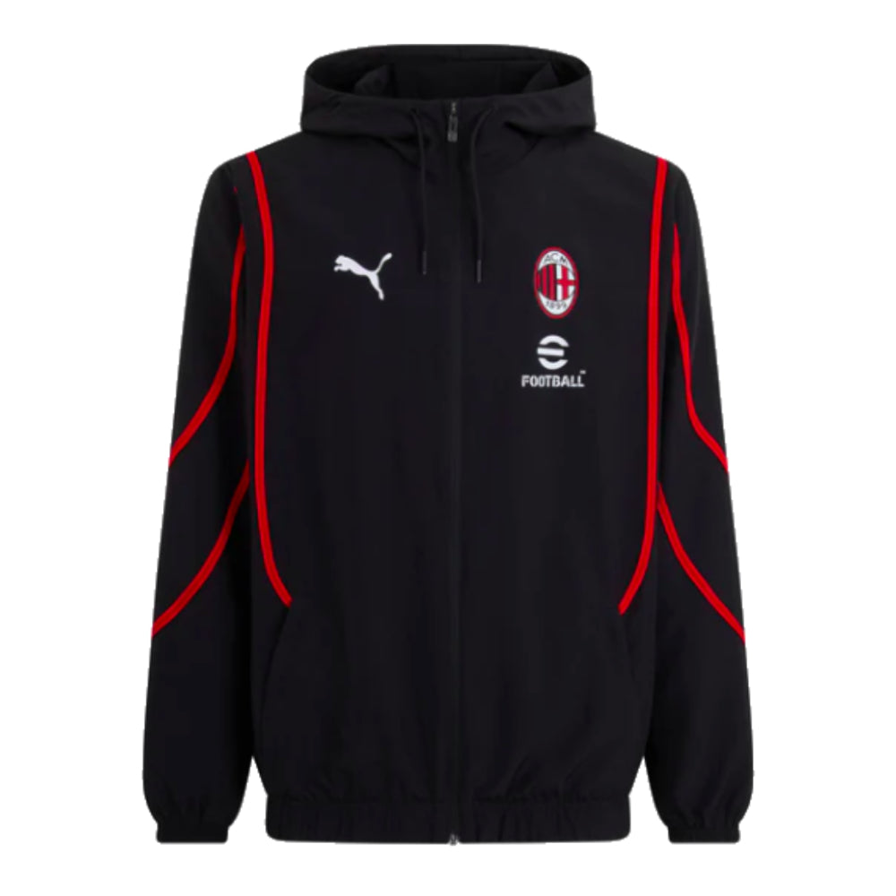 2024-2025 AC Milan Prematch Woven Jacket (Black)_1