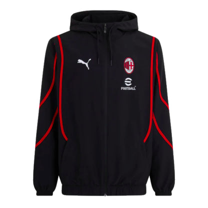 2024-2025 AC Milan Prematch Woven Jacket (Black)_1