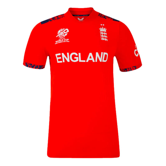 2024 England Cricket T20 Replica S/S T-Shirt - World Cup (Red) (Ladies)_1