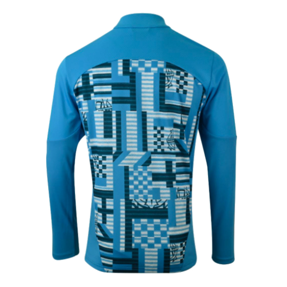 2024-2025 Marseille Prematch 1/4 Zip Top (Bleu Azur)_3