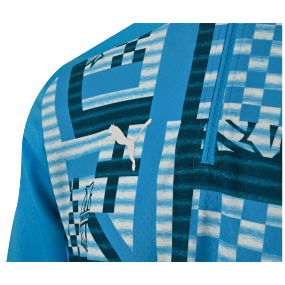2024-2025 Marseille Prematch 1/4 Zip Top (Bleu Azur)_3