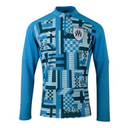 2024-2025 Marseille Prematch 1/4 Zip Top (Bleu Azur)_3