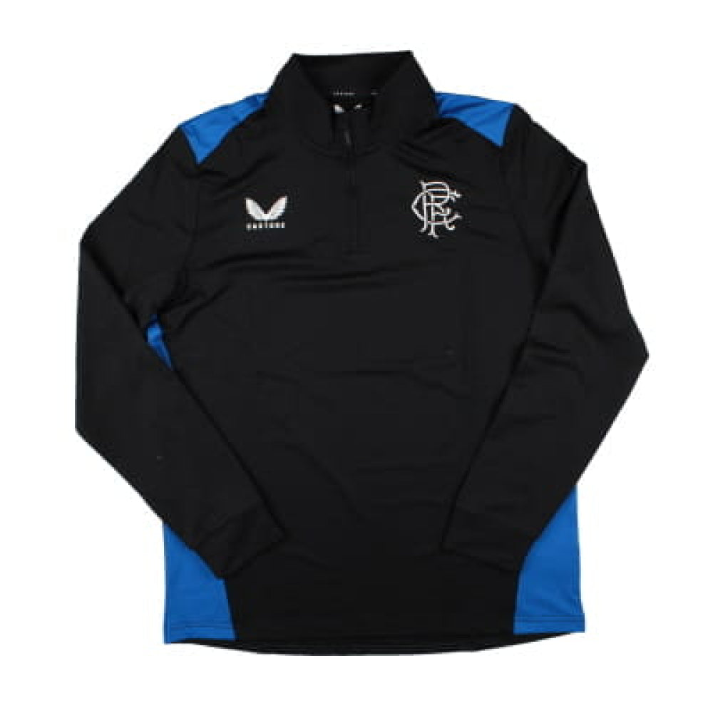 2023-2024 Rangers Matchday 1/4 Zip Midlayer Black (Unsponsored)_1