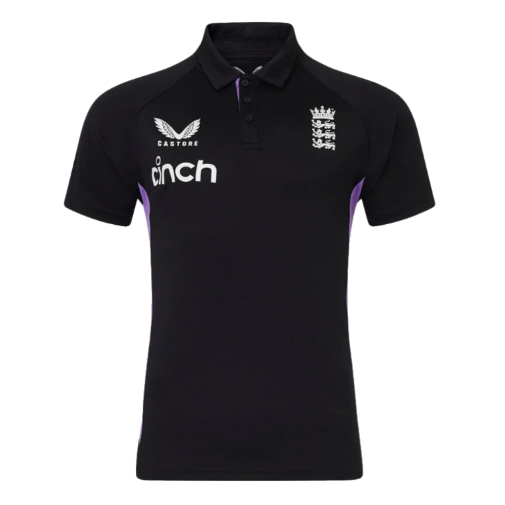 2024-2025 England Cricket Mens Presentation Polo (Caviar)_3
