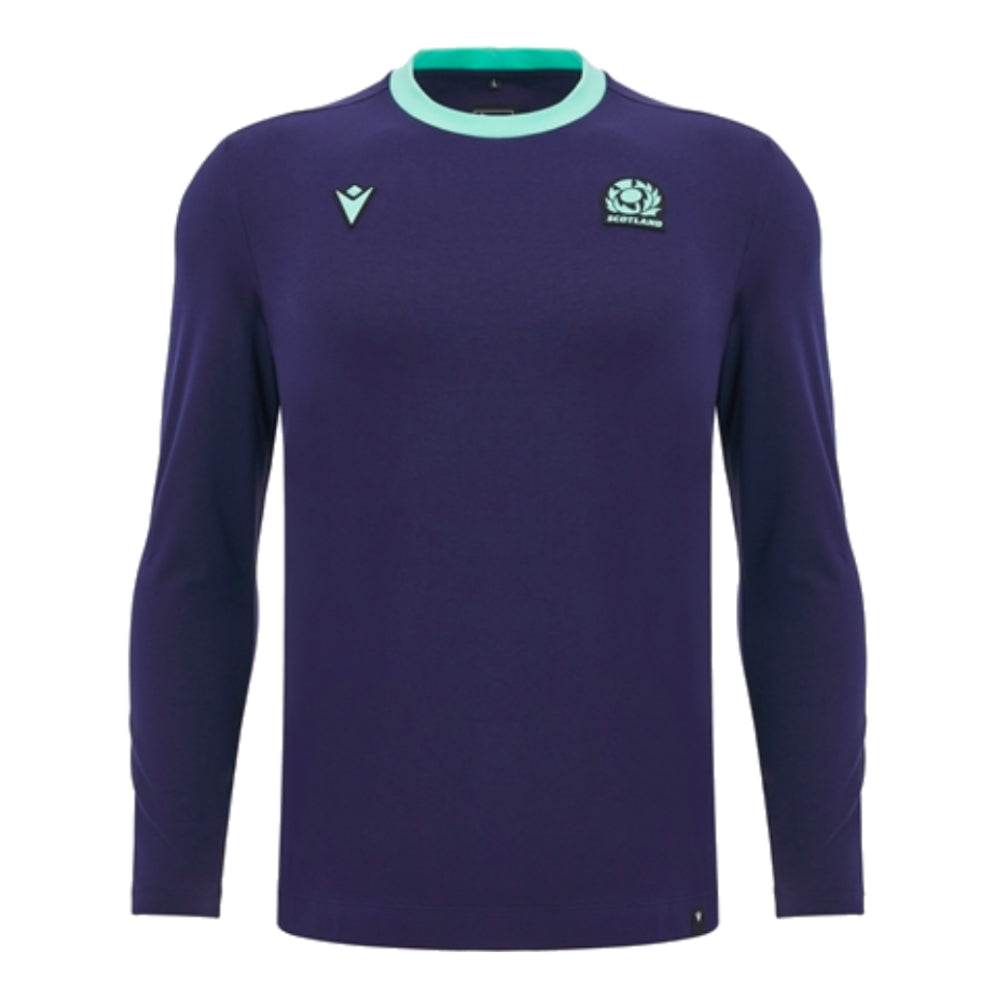 2024-2025 Scotland Rugby Travel LS Cotton Tee (Navy)_2