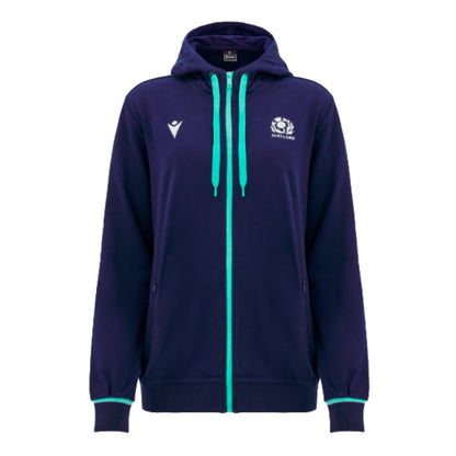 2024-2025 Scotland Rugby Cotton Full Zip Hoodie (Navy) - Womens_3