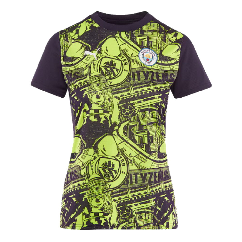 2024-2025 Man City Pre-Match Shirt (Yellow Glow) - Womens_1