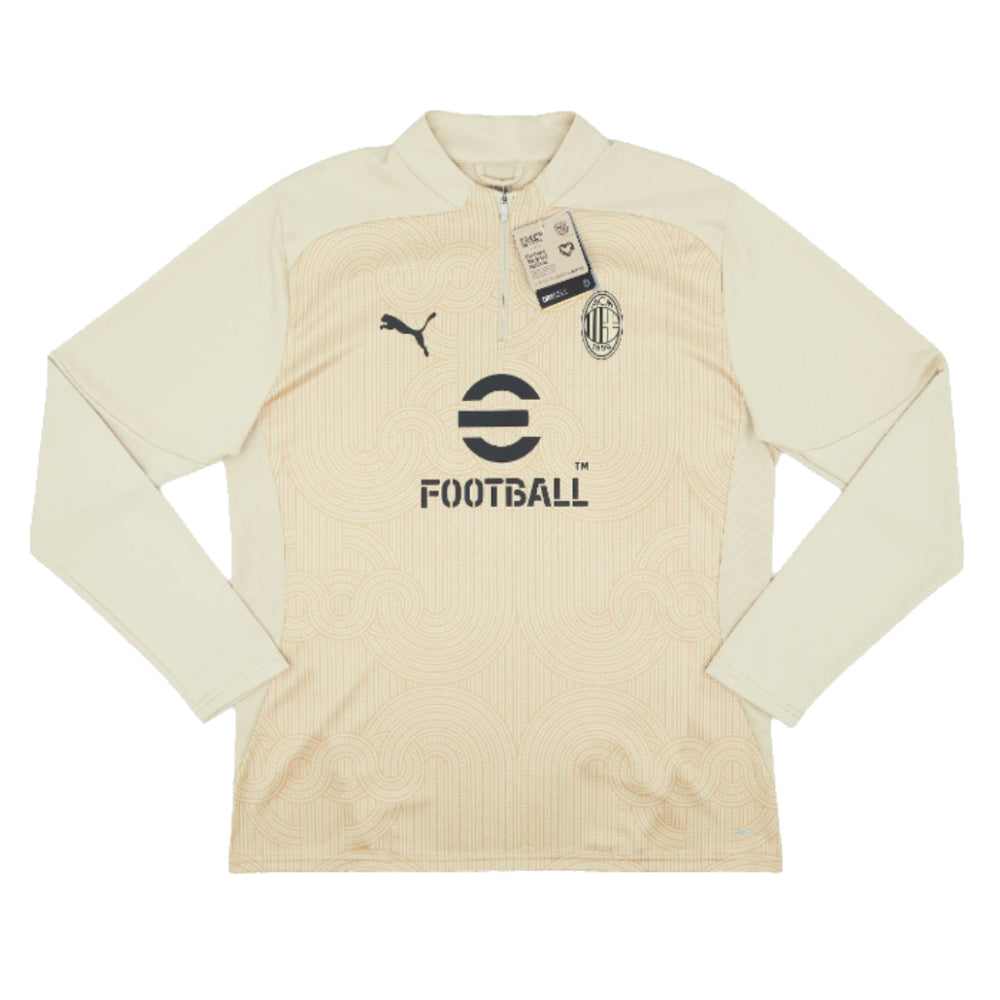 2024-2025 AC Milan Prematch 1/4 Zip Top (Putty)_1