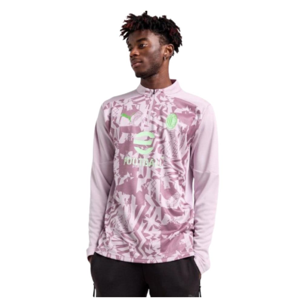 2024-2025 AC Milan Prematch 1/4 Zip Top (Grape)_1
