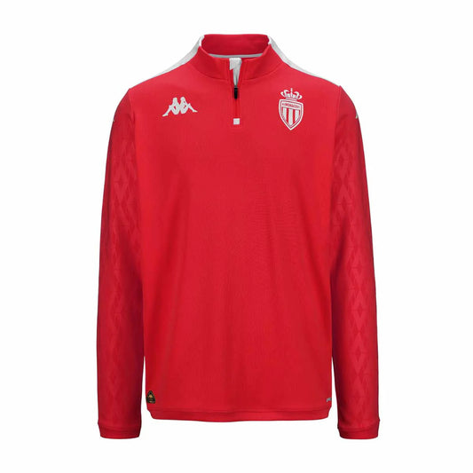 2024-2025 AS Monaco Player Training Sweat 1/4 Zip Top (Red)_2