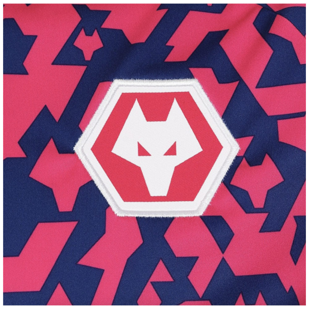 2024-2025 Wolves Pre Match T-Shirt - Blue/Pink_3