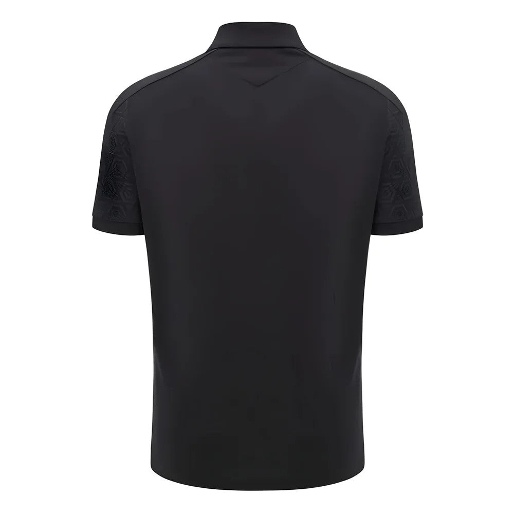 2024-2025 Wales Rugby WRU Travel Poly Polo Shirt (Black)_2