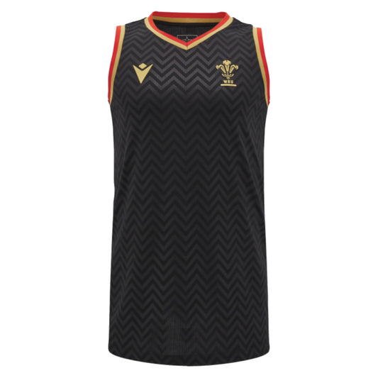 2024-2025 Wales Rugby Training Basketball Singlet (Black)_2