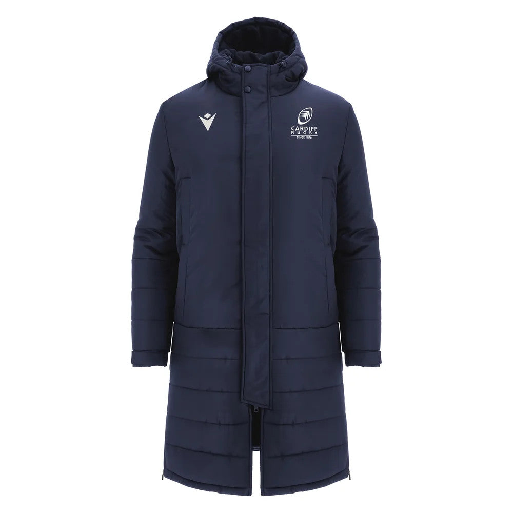 2024-2025 Cardiff Blues Rugby Long Bench Padded Jacket (Navy)_1