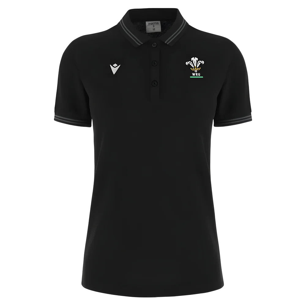 2024-2025 Wales Rugby Travel Polo Shirt (Black) - Womens_2