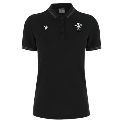 2024-2025 Wales Rugby Travel Polo Shirt (Black) - Womens_2