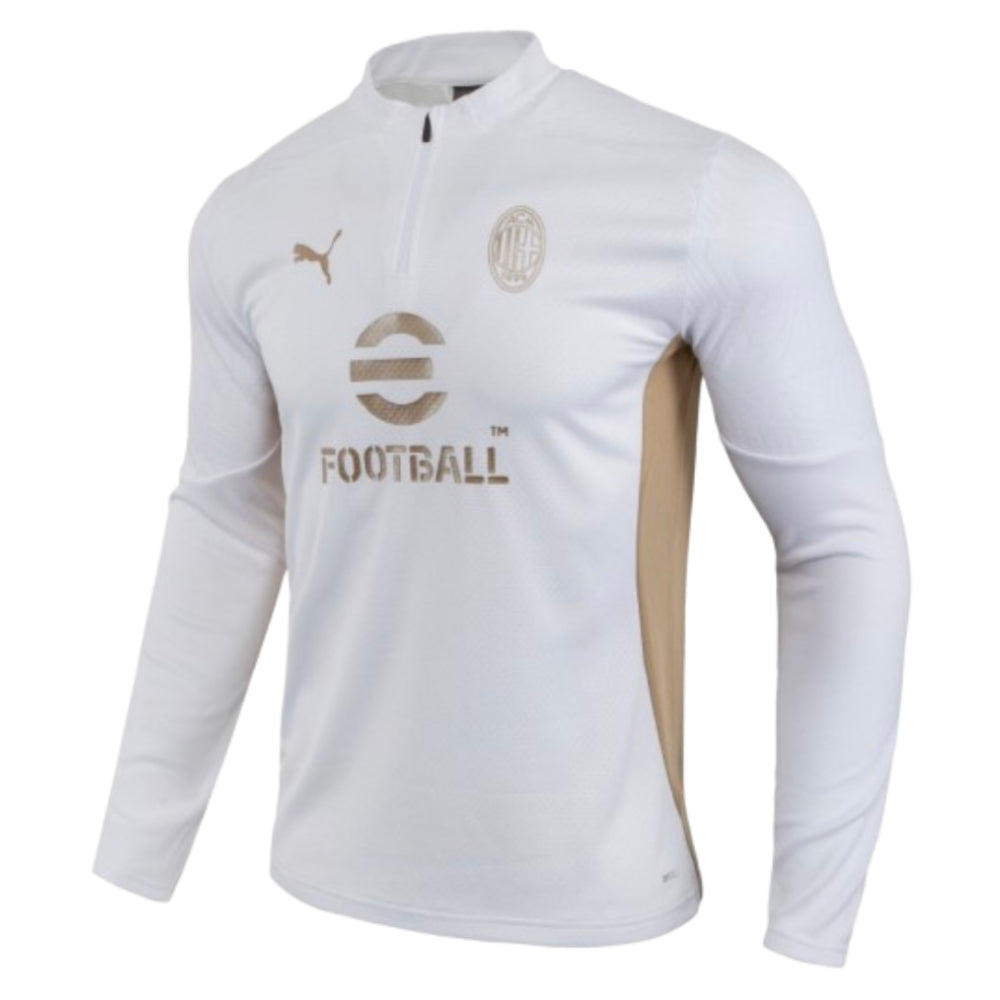 2024-2025 AC Milan Training 1/4 Zip Top (White)_3