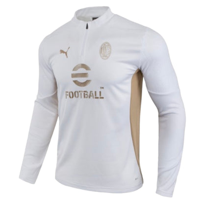 2024-2025 AC Milan Training 1/4 Zip Top (White)_3