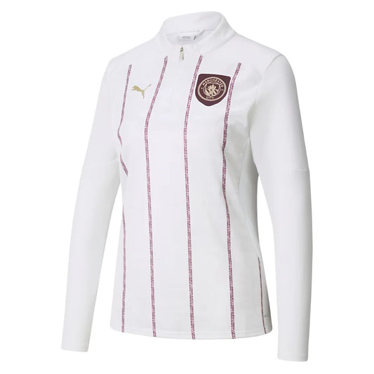 2024-2025 Man City Prematch Half Zip Top (White)_1