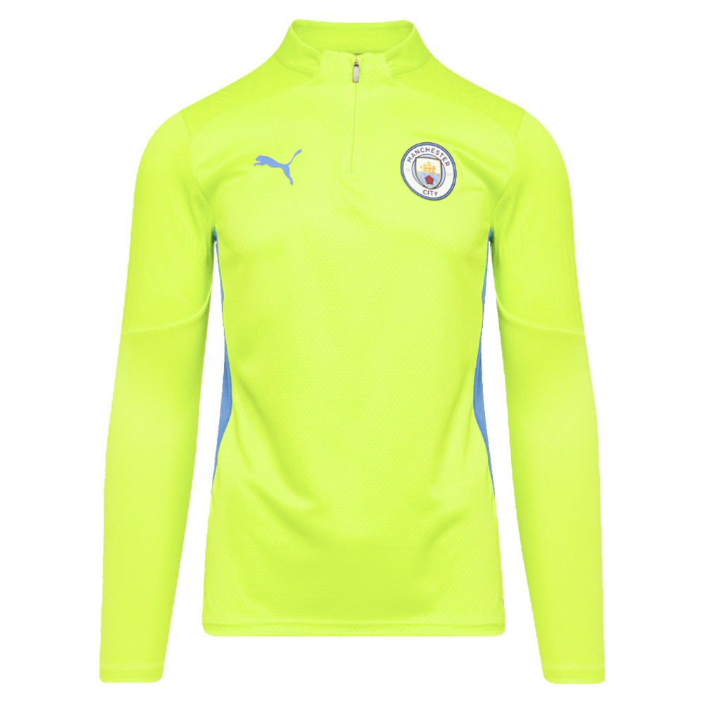 2024-2025 Man City Training 1/4 Zip Top (Yellow Glow)_1