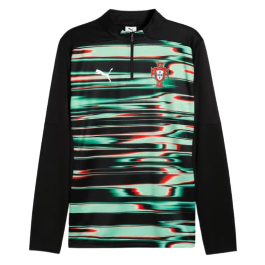 2025-2026 Portugal Prematch 1/4 Zip Top (Black)_1
