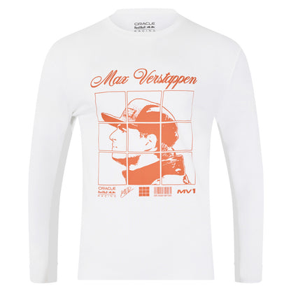 2025 Red Bull Racing Max Verstappen Puzzle L/S T-Shirt (White)_3