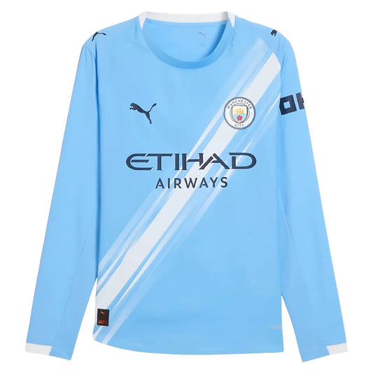 2025-2026 Man City Authentic Long Sleeve Home Shirt_1