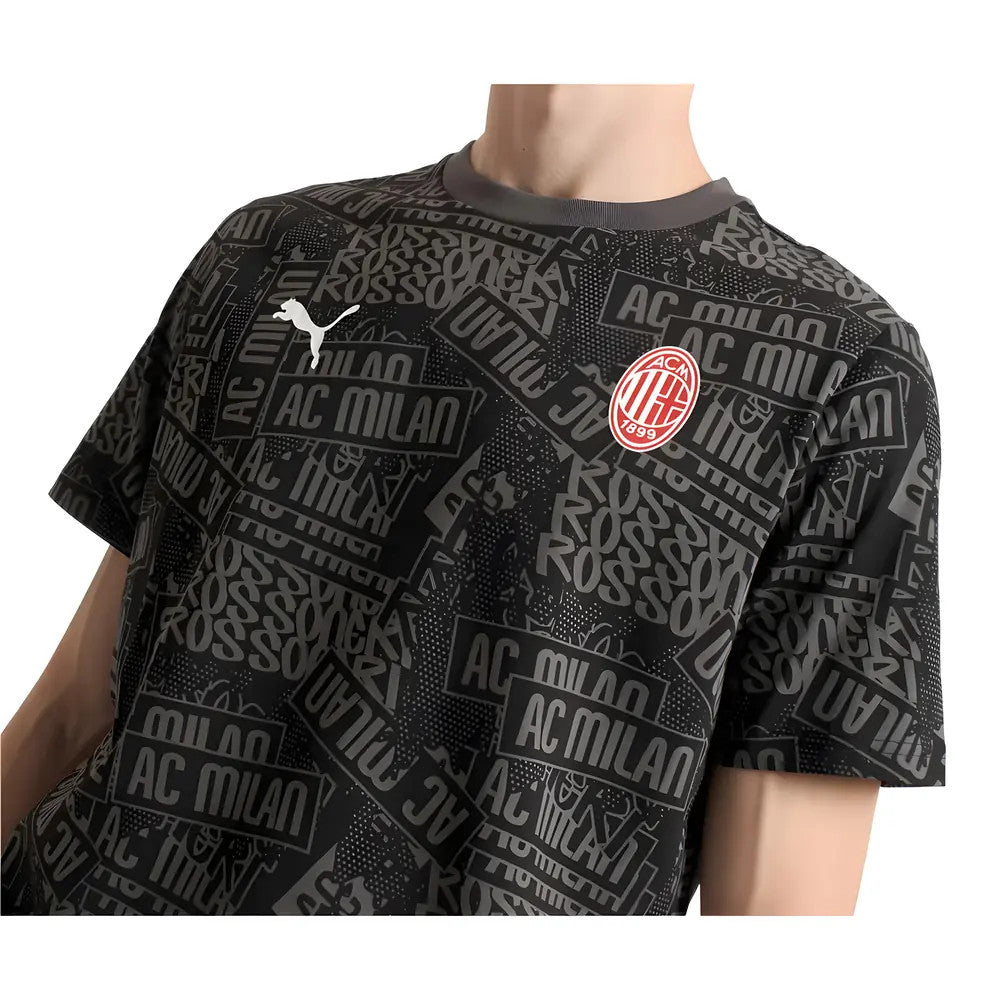 2025-2026 AC Milan ftblCulture Tee AOP (Black) – Shop.Footy.com