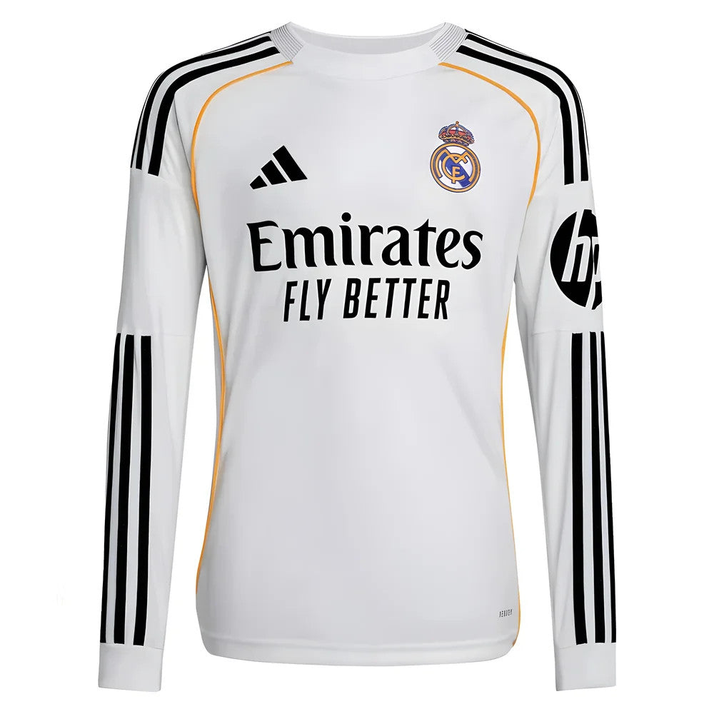 2025-2026 Real Madrid Long Sleeve Home Shirt (Kids)_1