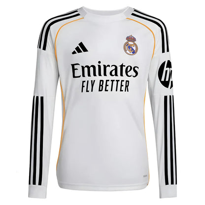 2025-2026 Real Madrid Long Sleeve Home Shirt (Kids)_1