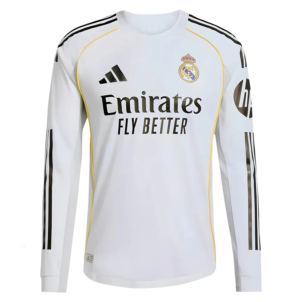 2025-2026 Real Madrid Authentic Long Sleeve Home Shirt_2