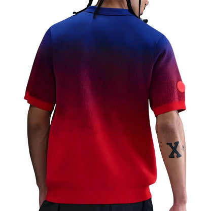 2025-2026 England Club Football Knit Polo (Blue/Red)_2