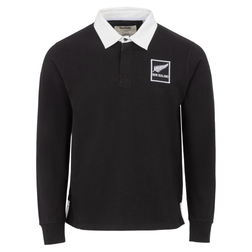 Kooga Vintage New Zealand Men\'s LS Rugby Shirt (Black)_0