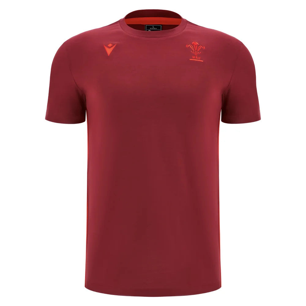 2025-2026 Wales WRU Rugby Travel Cotton Tee (Deep Red)_3