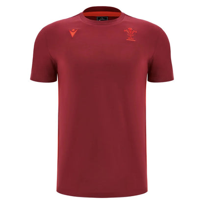 2025-2026 Wales WRU Rugby Travel Cotton Tee (Deep Red)_3