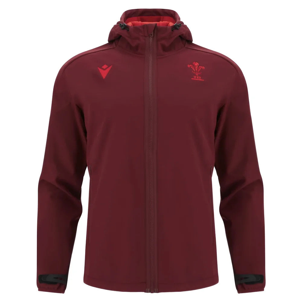 2025-2026 Wales WRU Rugby Travel Softshell Jacket (Deep Red)_3