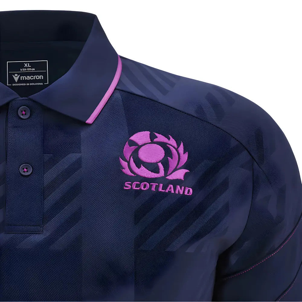2025-2026 Scotland Rugby Travel Poly Polo Shirt (Navy)_3