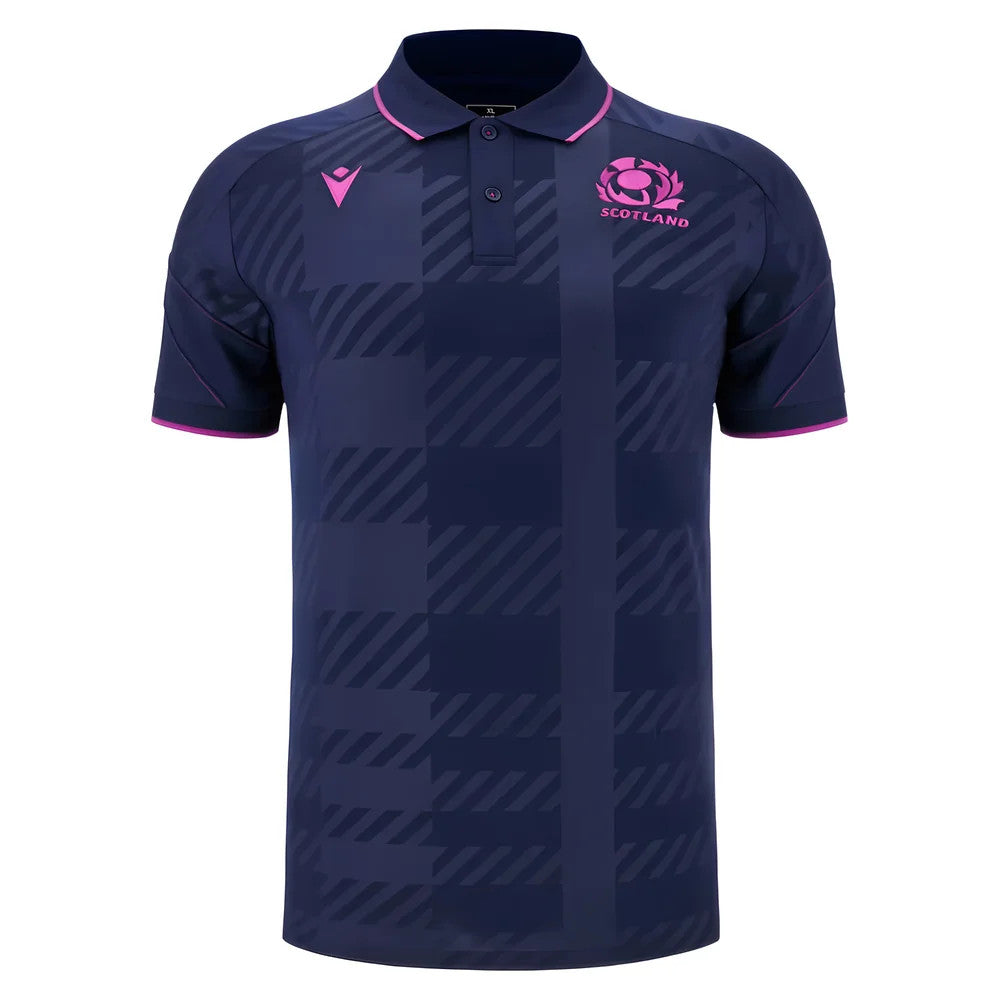 2025-2026 Scotland Rugby Travel Poly Polo Shirt (Navy)_3