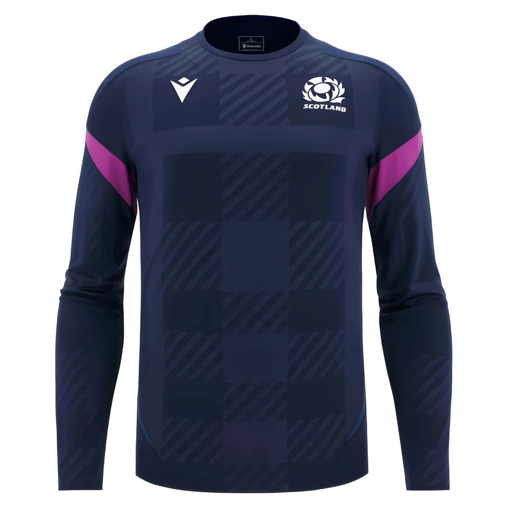 2025-2026 Scotland Rugby Training Poly LS Shirt (Navy)_3