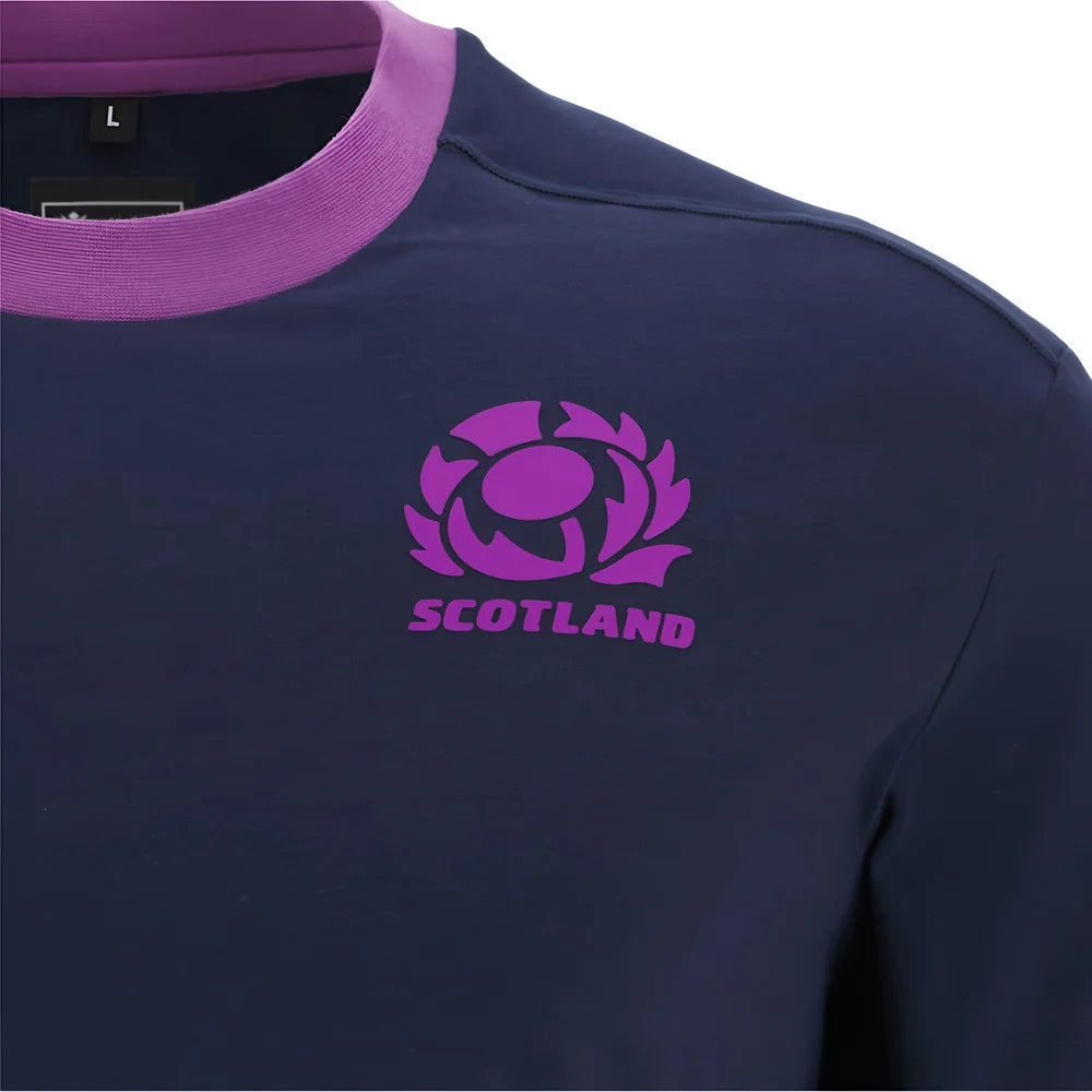 2025-2026 Scotland Rugby Ath Cotton LS Tee (Navy)_3