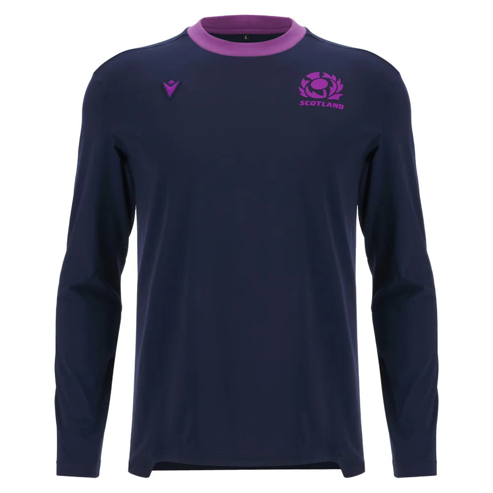 2025-2026 Scotland Rugby Ath Cotton LS Tee (Navy)_3