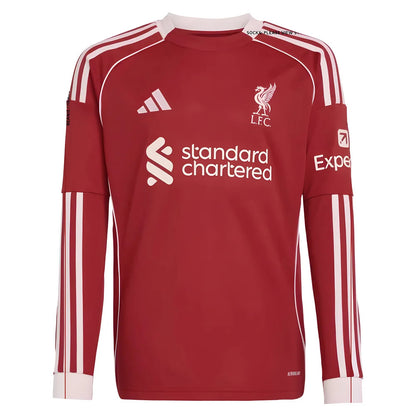 2025-2026 Liverpool Long Sleeve Home Shirt (Kids)_2