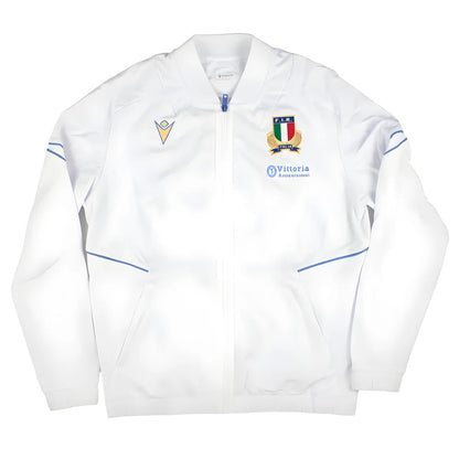 2025-2026 Italy FIR Rugby Training Full Zip Top (White)_1