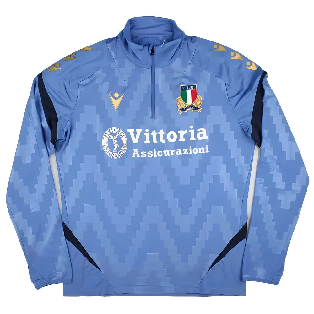 2025-2026 Italy FIR Rugby Training Half Zip Top (Blue)_1