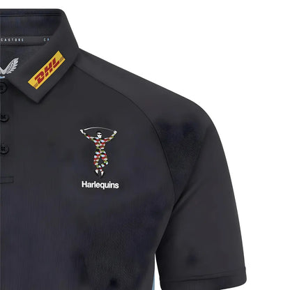2025-2026 Harlequins Rugby Presentation Polo Shirt (Ebony)_3