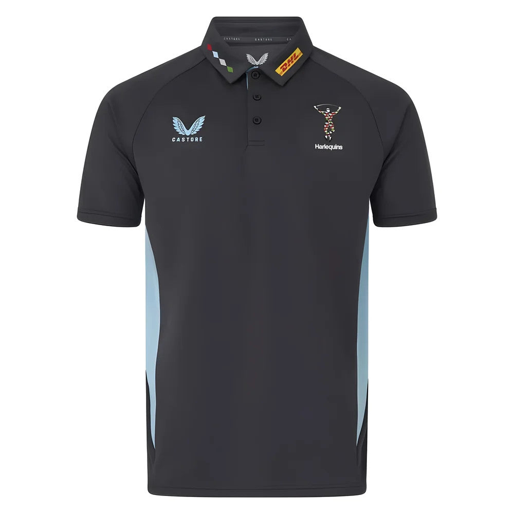 2025-2026 Harlequins Rugby Presentation Polo Shirt (Ebony)_3