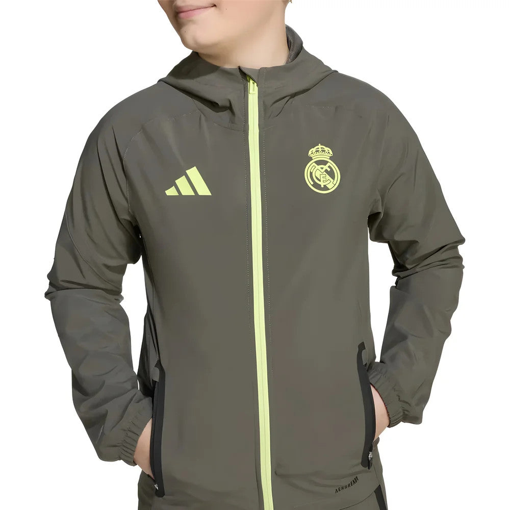 2025-2026 Real Madrid Vis Tech Travel Jacket (Almost Grey) - Kids_2
