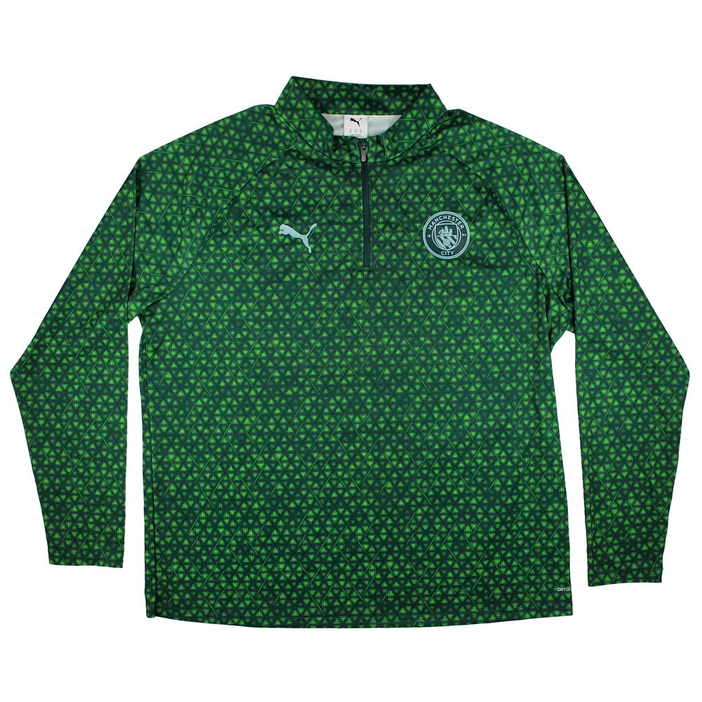 2025-2026 Man City Warm Up 1/4 Zip Top (Green Terrain)_1