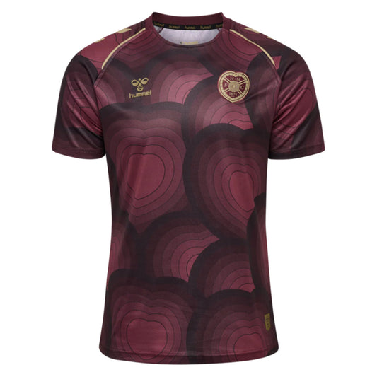 2025-2026 Hearts Home Pre Match Shirt (Maroon)_3